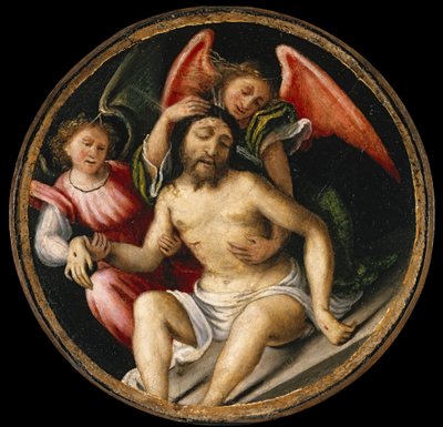 The Body of Christ Supported by Angels by Lorenzo Lotto